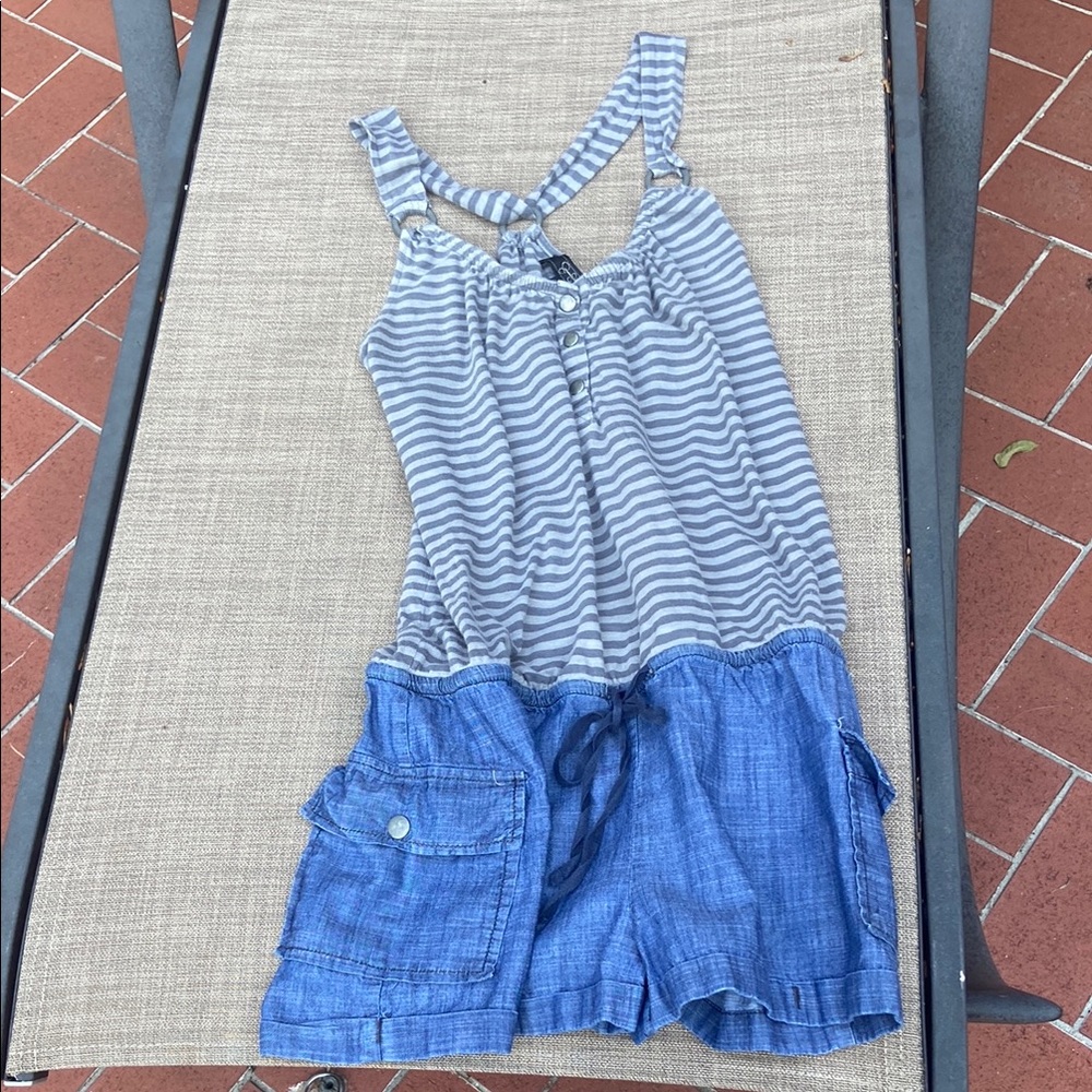 Striped Blue Junior Romper